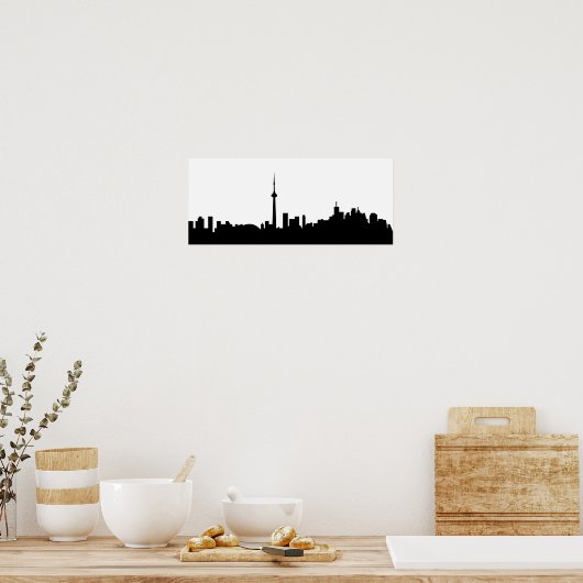 toronto cityscape canada stadsymbool zwarte silhou poster (Keuken)