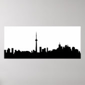 toronto cityscape canada stadsymbool zwarte silhou poster (Voorkant)