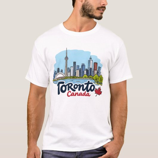 Toronto CN Tower Silhouette T-shirt (Voorkant)
