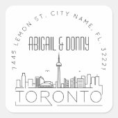 Toronto Destination Wedding Vierkante Sticker (Voorkant)