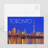 Toronto downtown skyline 's nachts briefkaart (Voorkant / Achterkant)