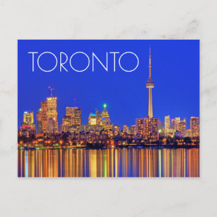 Toronto downtown skyline 's nachts briefkaart