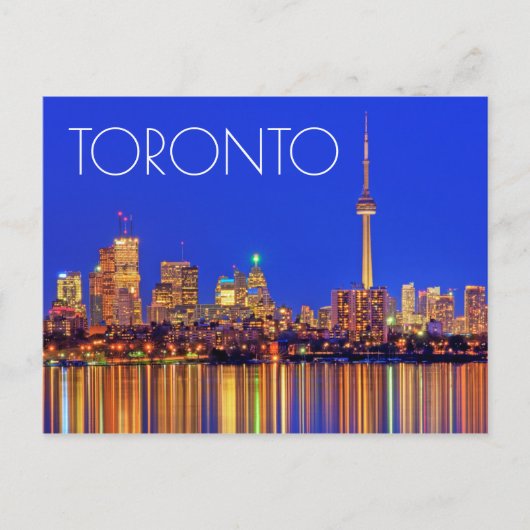 Toronto downtown skyline 's nachts briefkaart (Voorkant)
