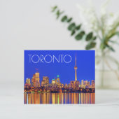 Toronto downtown skyline 's nachts briefkaart (Staand voorkant)