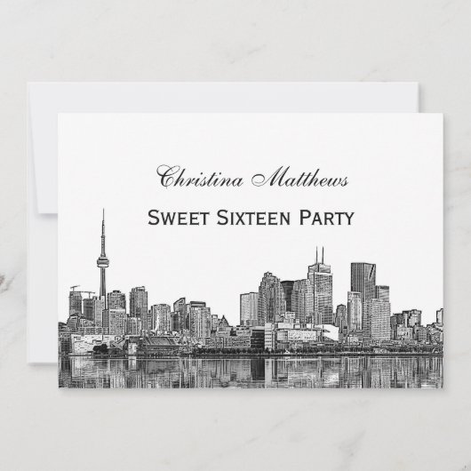 Toronto Etch DIY BG Kleur Sweet 16 Wht Kaart (Achterkant)