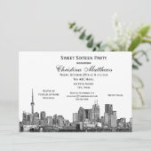 Toronto Etch DIY BG Kleur Sweet 16 Wit Kaart (Staand voorkant)