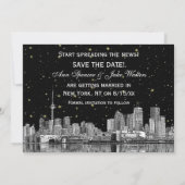 Toronto Etch Starry DIY BG Kleur Save the Date Zwa Kaart (Achterkant)