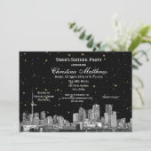 Toronto Etch Sterren DIY BG Kleur Sweet 16 Blk Kaart (Staand voorkant)