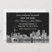 Toronto Ets Ster DIY BG Kleur Bewaar de Datum Zwar Kaart (Achterkant)