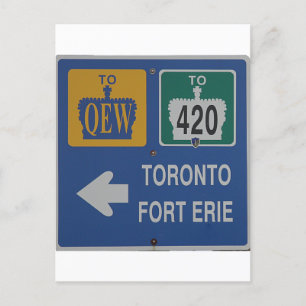 Toronto, Fort Erie Canada Road Sign Briefkaart