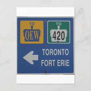 Toronto, Fort Erie Canada Road Sign Briefkaart