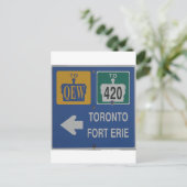 Toronto, Fort Erie Canada Road Sign Briefkaart (Staand voorkant)