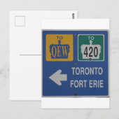 Toronto, Fort Erie Canada Road Sign Briefkaart (Voorkant / Achterkant)