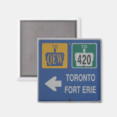 Toronto, Fort Erie Canada Road Sign Magneet (Voorkant / Achterkant)