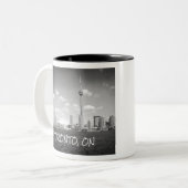 Toronto Greyscale Cityscape Tweekleurige Koffiemok (Voorkant links)