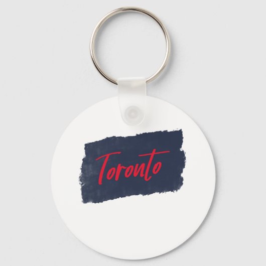 Toronto Handwrite Red Typografie Sleutelhanger (Voorkant)