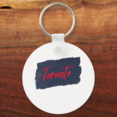 Toronto Handwrite Red Typografie Sleutelhanger (Voorkant)