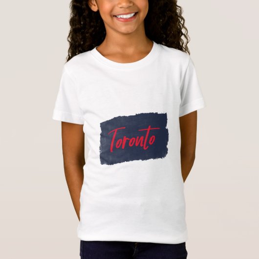 Toronto Handwrited Red Typography T-Shirt (Voorkant)