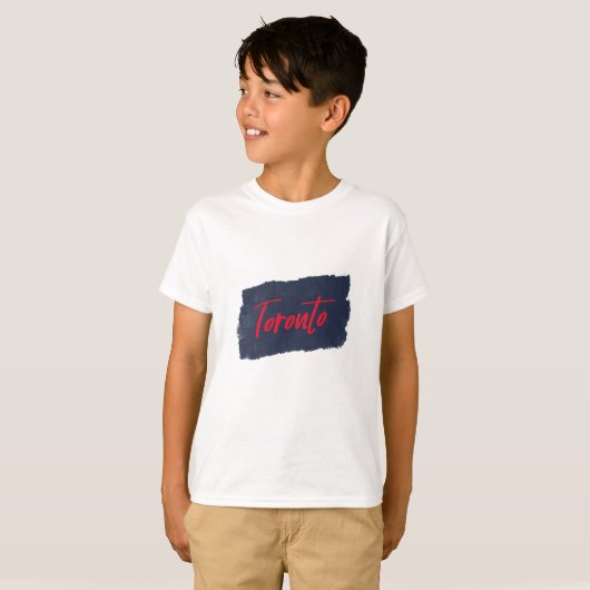 Toronto Handwrited Red Typography T-Shirt (Voorkant volledig)