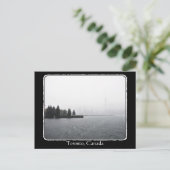Toronto Harbour Skyline in Rain met grens Briefkaart (Staand voorkant)