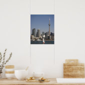 Toronto Harbour Skyline met Red Boat Poster (Keuken)