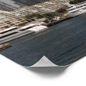 Toronto Harbour Skyline met Red Boat Poster (Hoek)