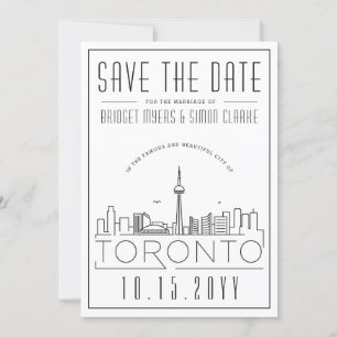 Toronto Huwelijk Gestileerde Silhouet Bewaar de Da Kaart