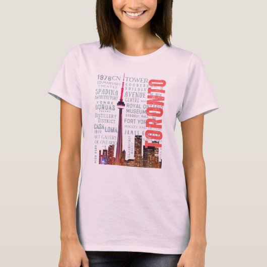 Toronto Iconische bezienswaardigheden T-shirt (Voorkant)