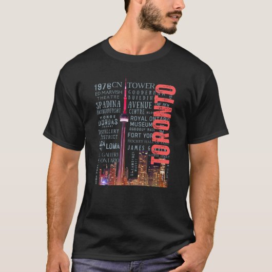 Toronto Iconische bezienswaardigheden T-shirt (Voorkant)