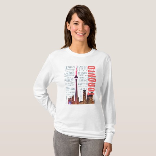 Toronto Iconische bezienswaardigheden T-shirt (Voorkant volledig)