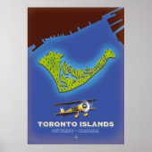 Toronto Islands, Ontario, Canada map Poster (Voorkant)