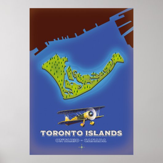Toronto Islands, Ontario, Canada map Poster (Voorkant)