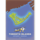 Toronto Islands, Ontario, Canada map Sticker (Voorkant)