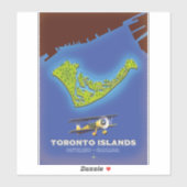Toronto Islands, Ontario, Canada map Sticker (Vel)