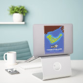 Toronto Islands, Ontario, Canada map Sticker (Laptop op bureau)