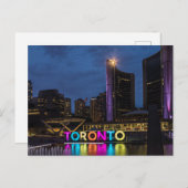 Toronto Kleurrijke Skyline Briefkaart (Voorkant / Achterkant)