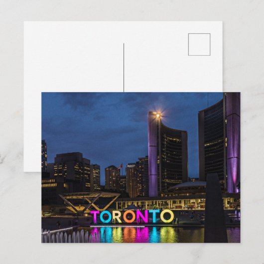 Toronto Kleurrijke Skyline Briefkaart (Voorkant / Achterkant)