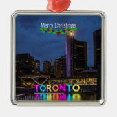 Toronto Kleurrijke Skyline Metalen Ornament (Voorkant)