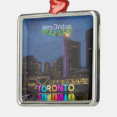 Toronto Kleurrijke Skyline Metalen Ornament (Links)
