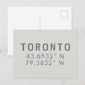 Toronto Latitude-Briefkaart Briefkaart (Voorkant / Achterkant)