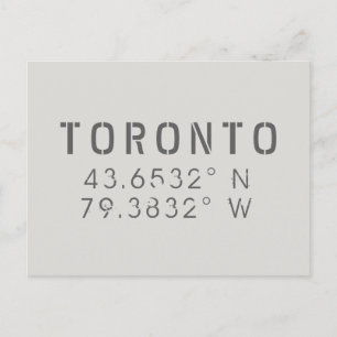 Toronto Latitude-Briefkaart Briefkaart