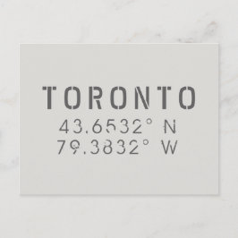 Toronto Latitude-Briefkaart Briefkaart