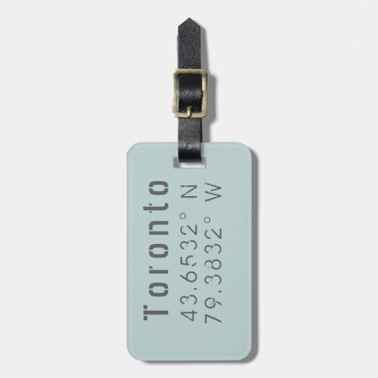 Toronto Latitude Lengtegraad Bagagelabel (Voorkant verticaal)