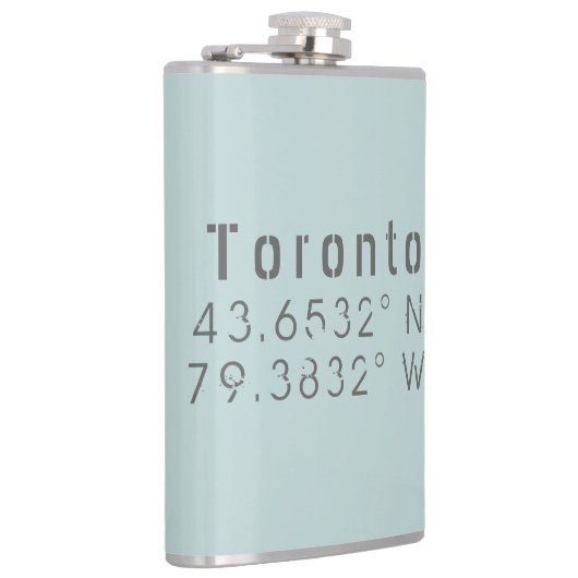 Toronto Latitude Lengtegraad Heupfles (Rechts)