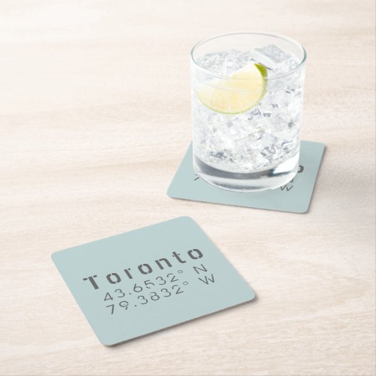 Toronto Latitude & Lengtegraad Kartonnen Onderzetters (Insitu)