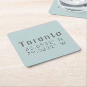 Toronto Latitude & Lengtegraad Kartonnen Onderzetters (Schuin)