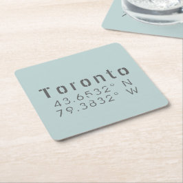 Toronto Latitude & Lengtegraad Kartonnen Onderzetters