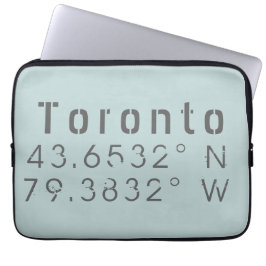 Toronto Latitude Lengtegraad Laptop Sleeve
