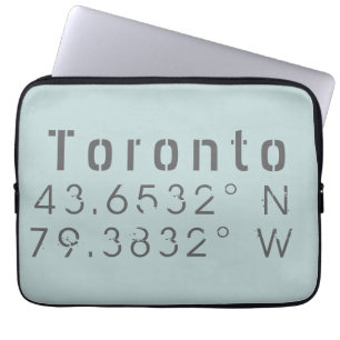 Toronto Latitude Lengtegraad Laptop Sleeve