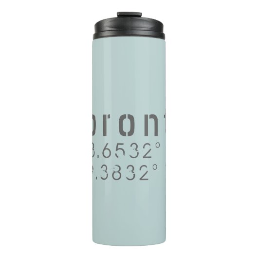 Toronto Latitude Lengtegraad Thermosbeker (Voorkant)